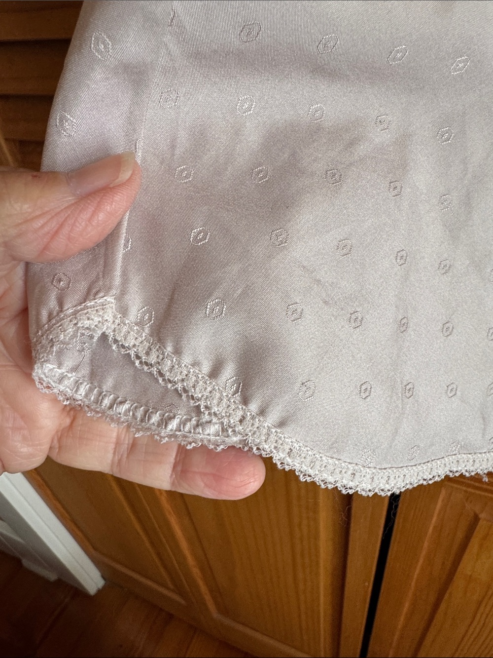 DIOR Silky Lace-Trim Slip Cami Top - Light Beige - Picture 3 of 5